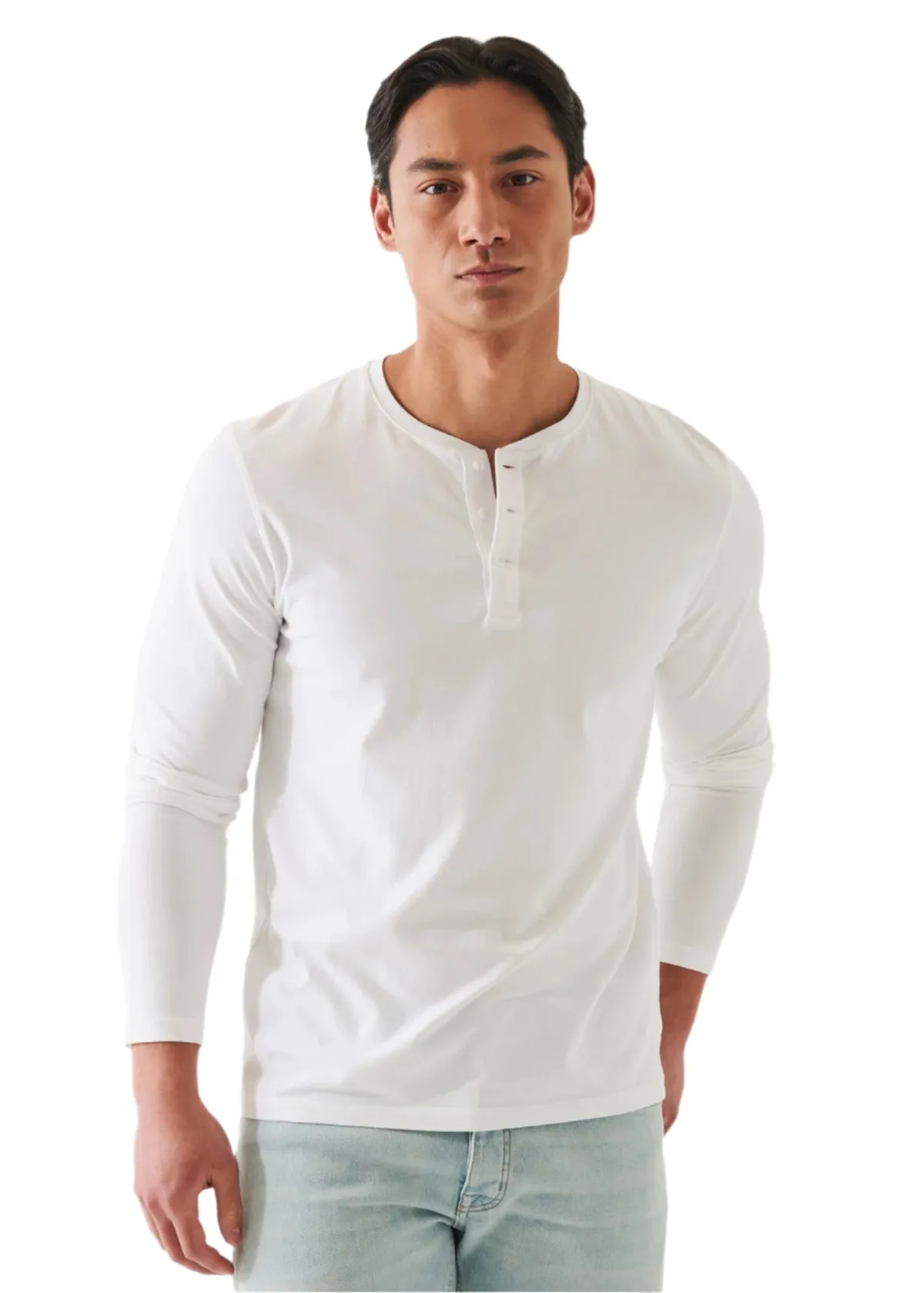 Sharp Cut City Soul LS Henley - White