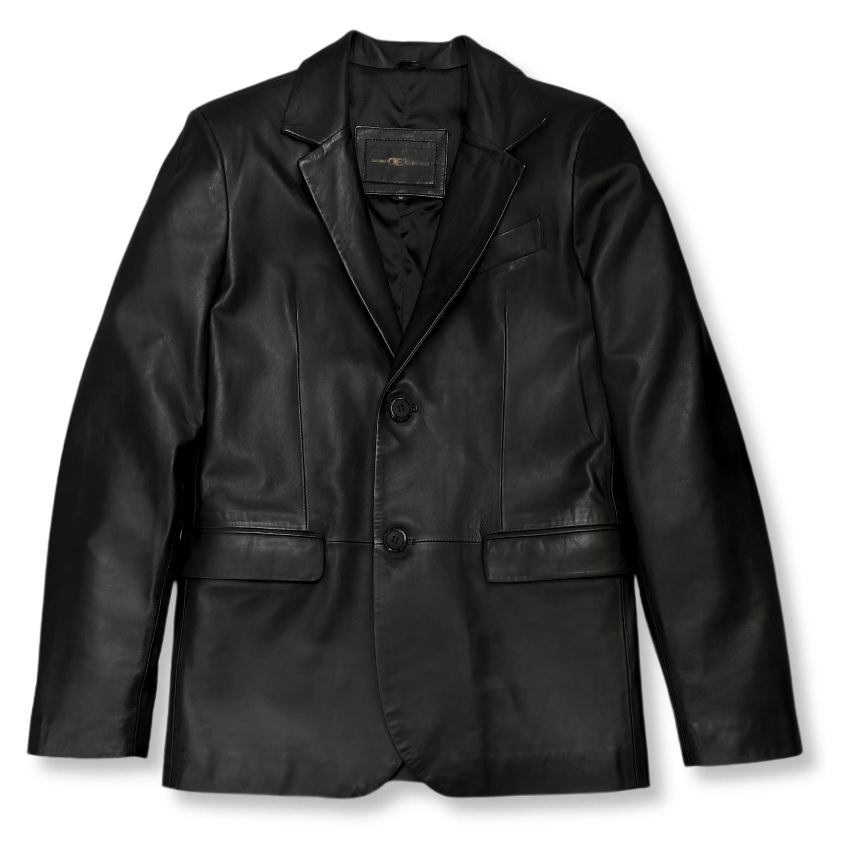 Donovan Leather Blazer Non Restrictive Movement Cut Seamless Shoulder Construction