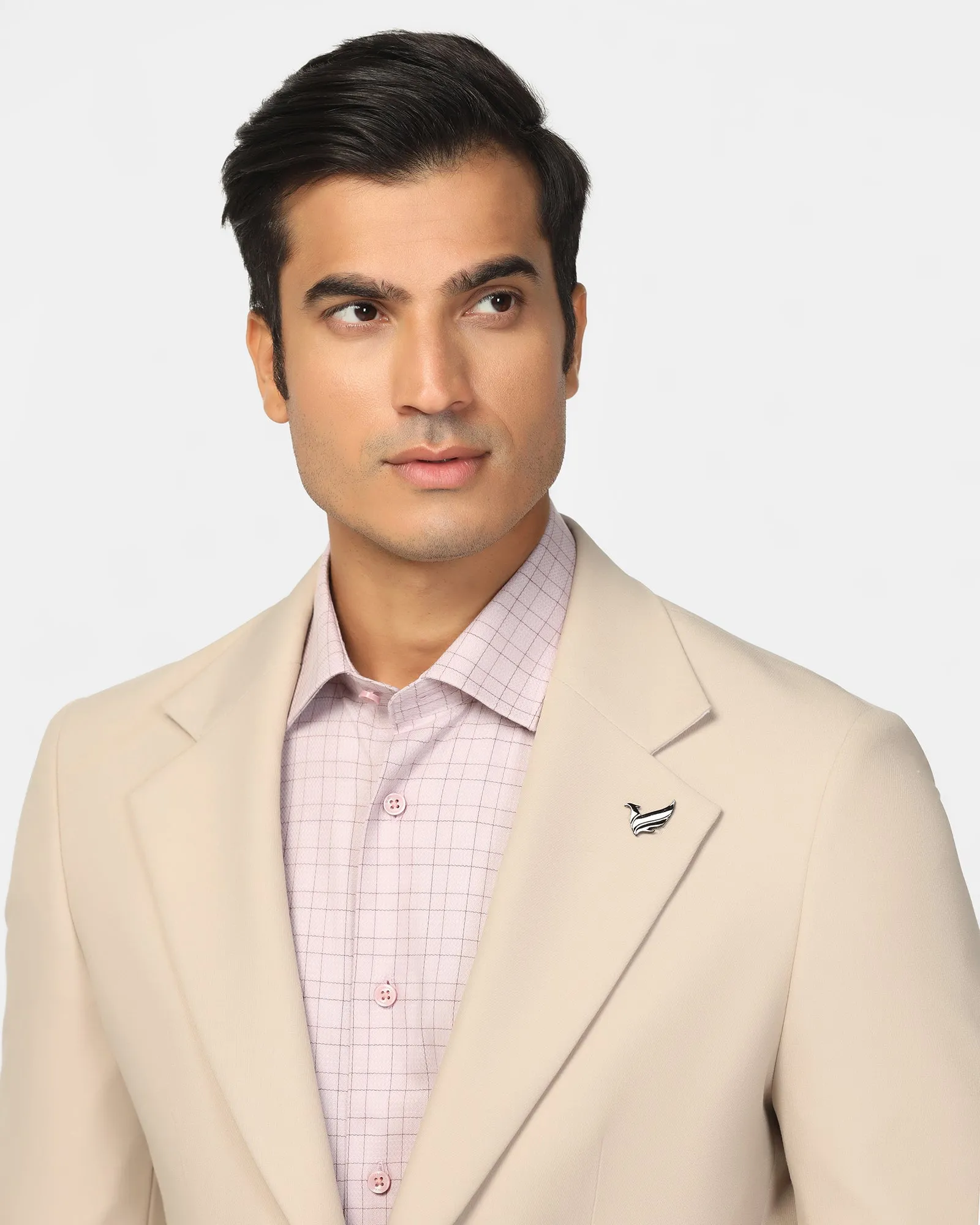 High Tensile Reinforcement Formal Beige Solid Blazer - Kenneth