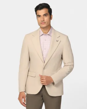 Formal Beige Solid Blazer - Kenneth Stretch Cloth Tactical Wear
