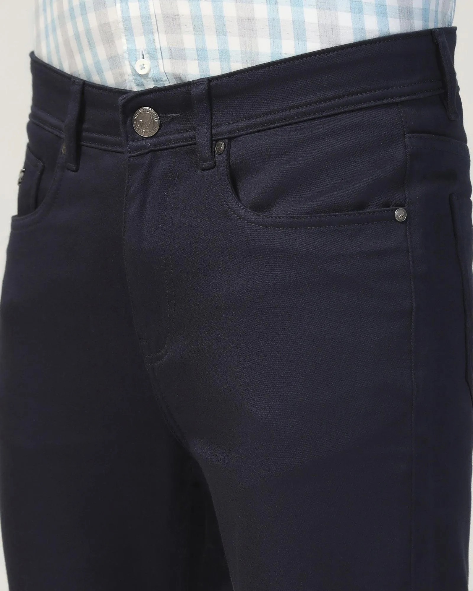 Work Ready Lightweight Textured Bleed Zero Slim Yonk Fit Navy Jeans - Abto