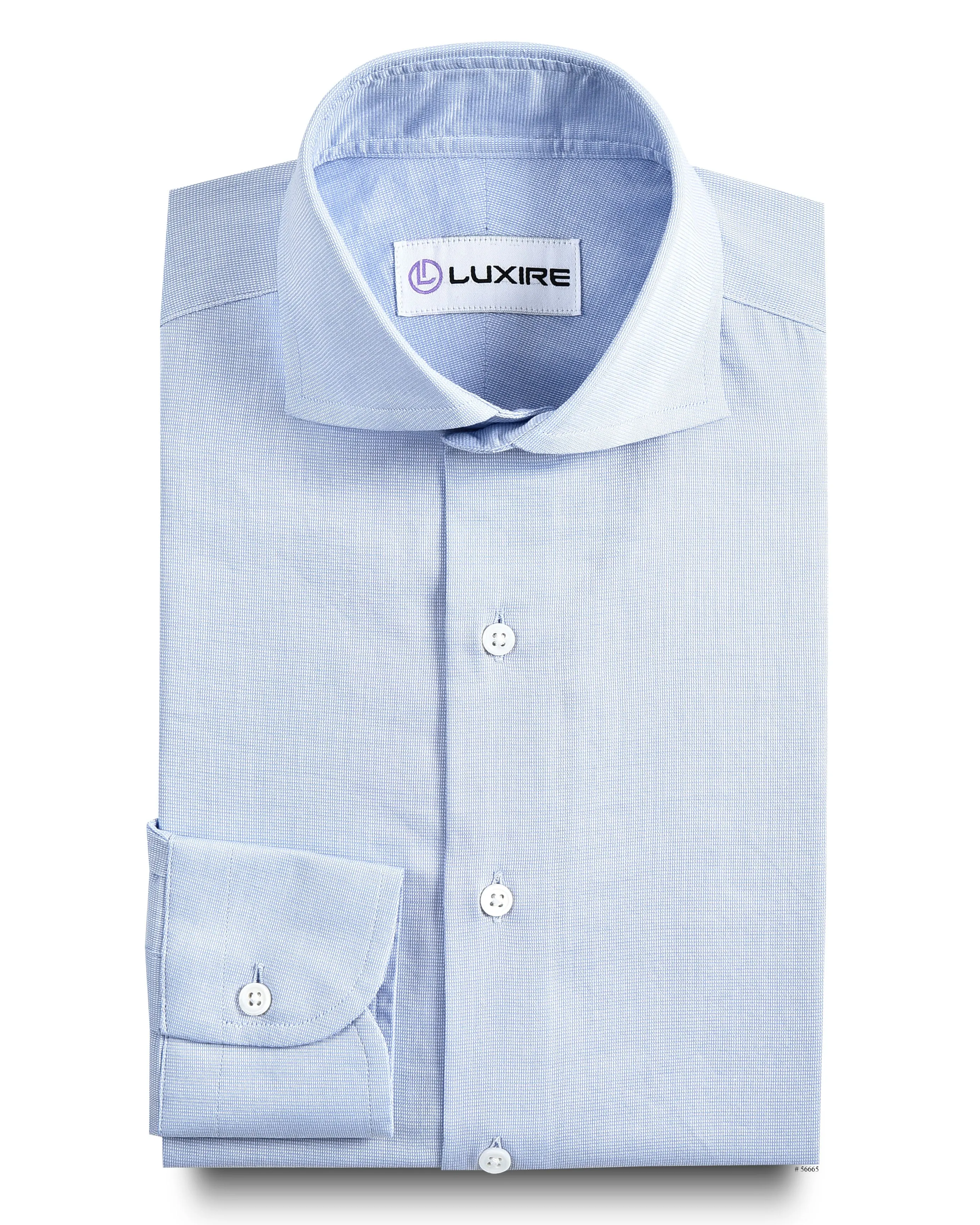 Pale Blue End on End Shirt Comfortable Wear Subtle pattern