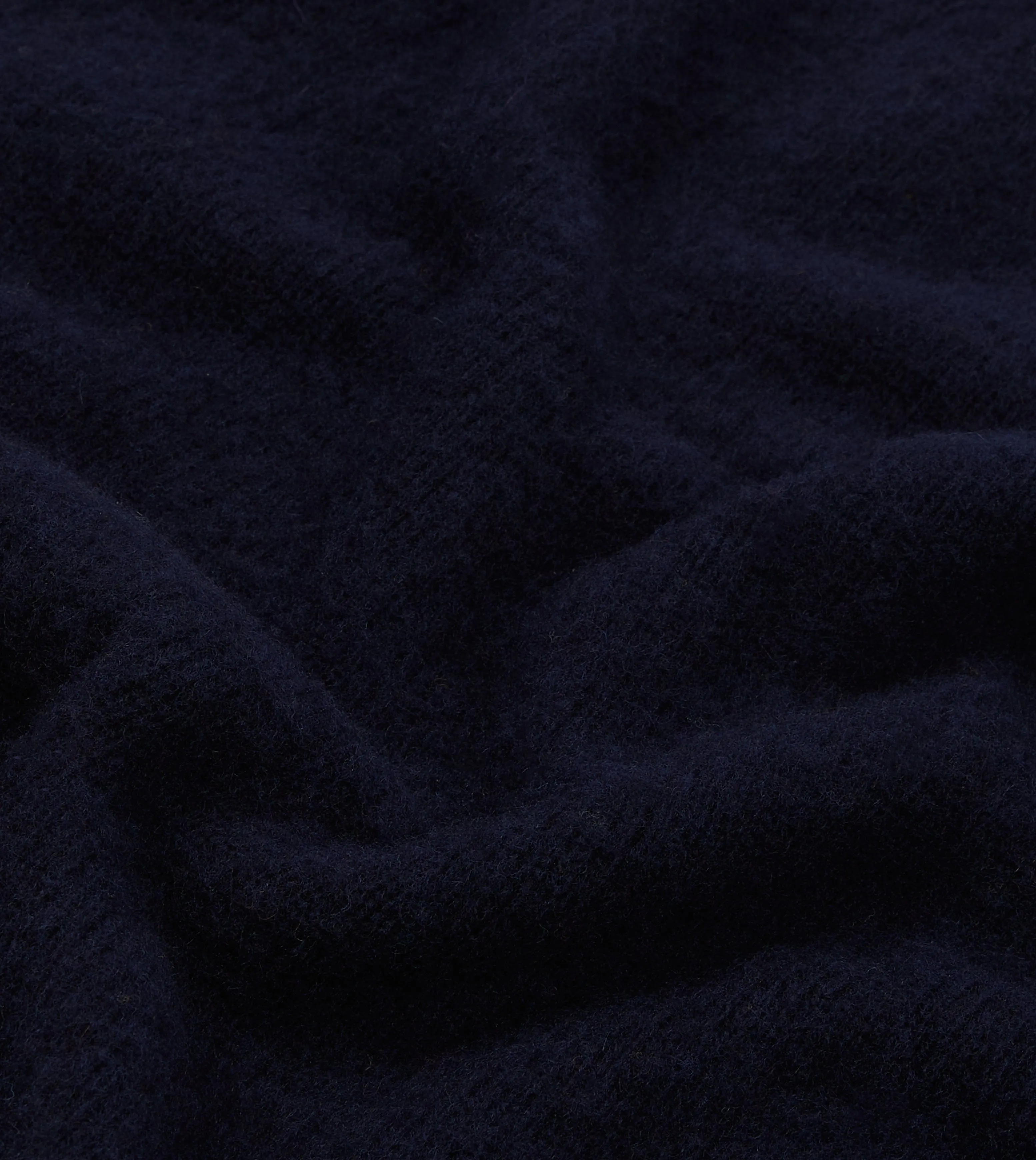 Relaxed Wear Navy Brushed Shetland Mock Neck Jumper