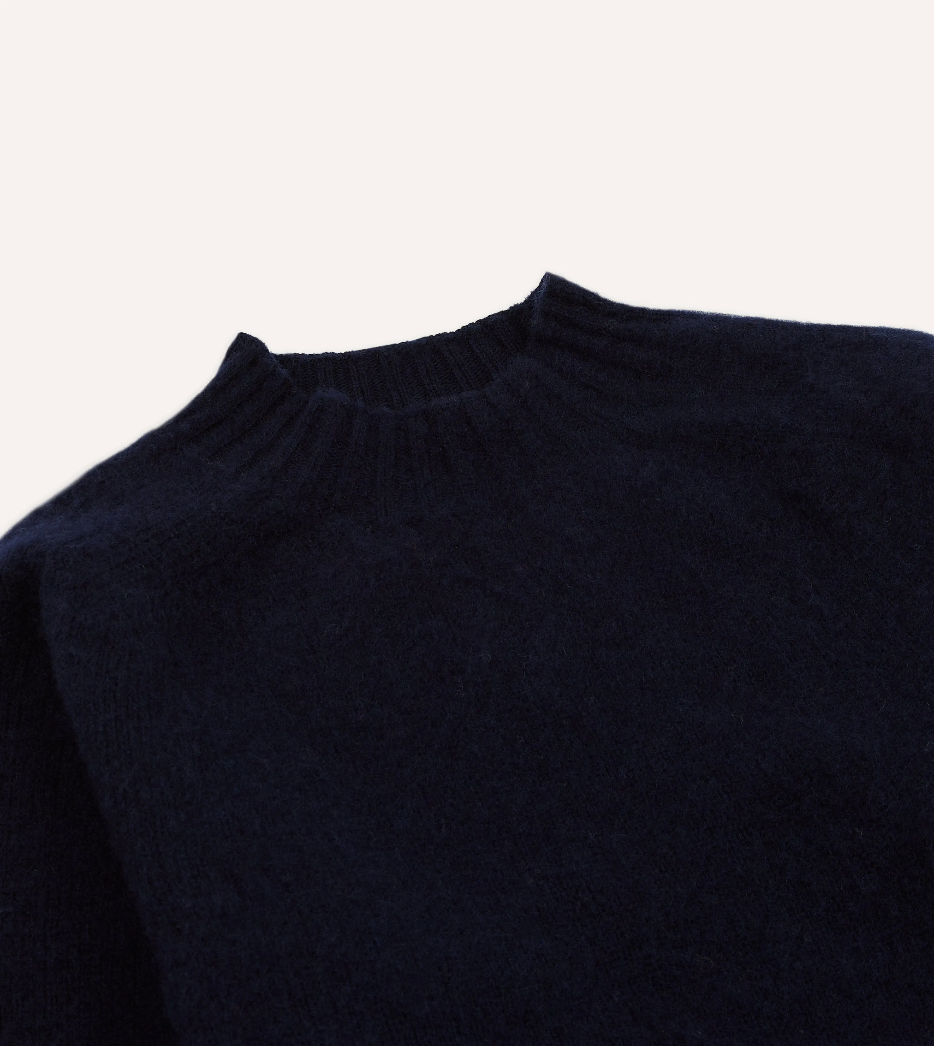 Navy Brushed Shetland Mock Neck Jumper QuickReleaseFastenings