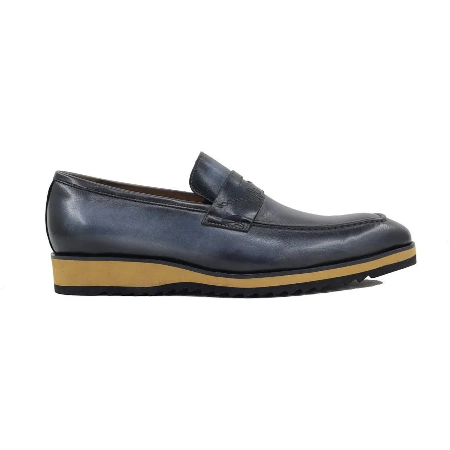 Relaxed Padding Breathable Slip-Ons Carrucci Blue Signature Casual Loafer