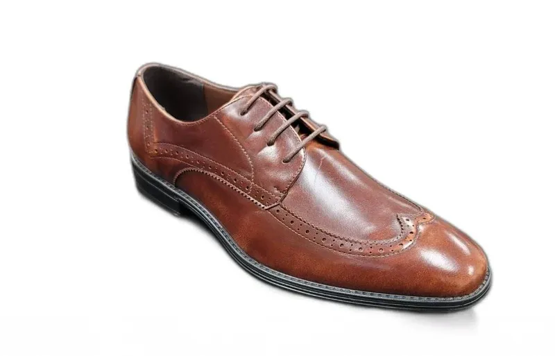 Classic Lacing Downtown Style MONROE BROWN BROGUE LACE UP DRESS SHOES