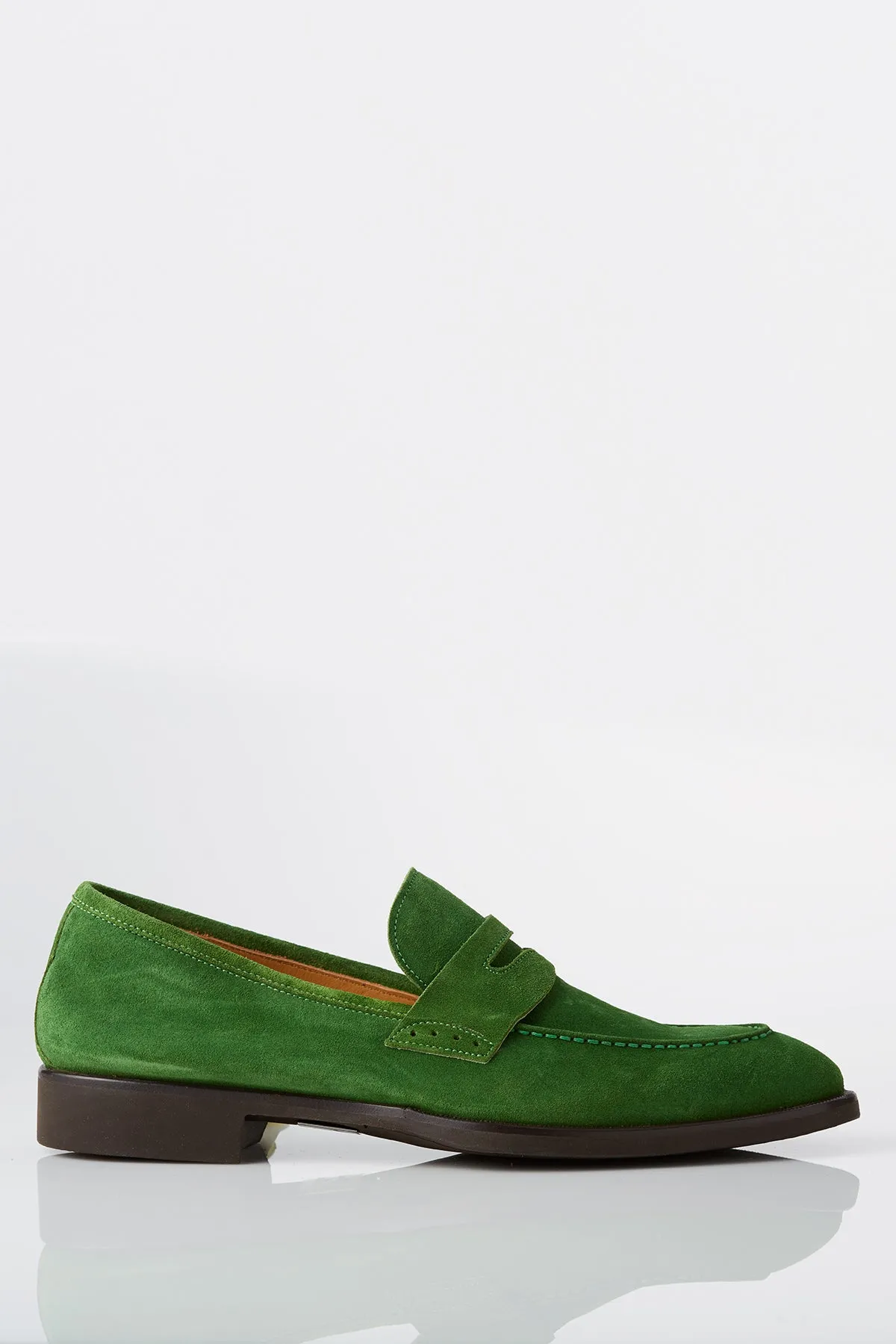Swim Edge Young Mood David August Suede Penny Loafer in Sport Green