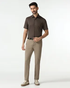Embroidered Detail Khaki Techpro Solid Khakis - Ziea