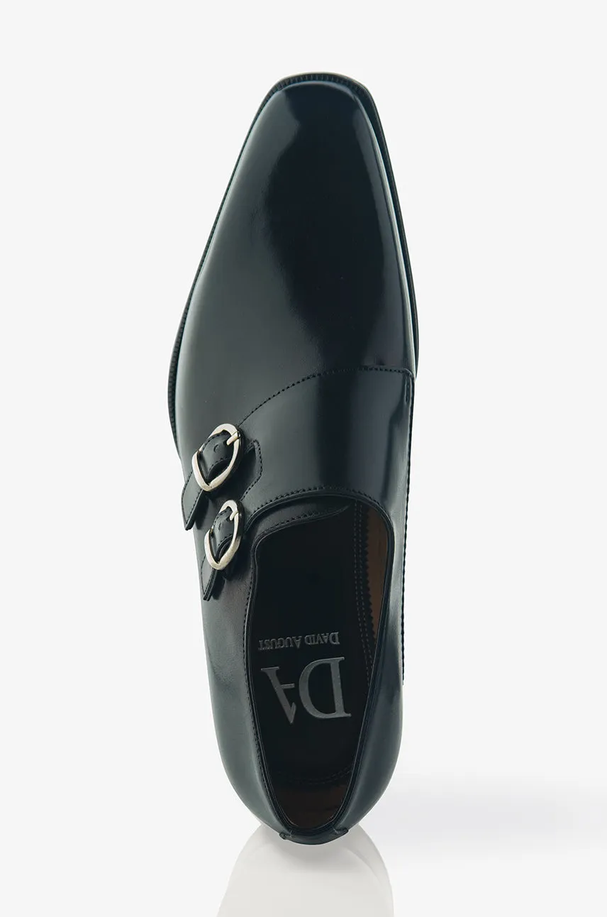 Best Seller David August Leather Double Monk-strap Shoes in Nero Black