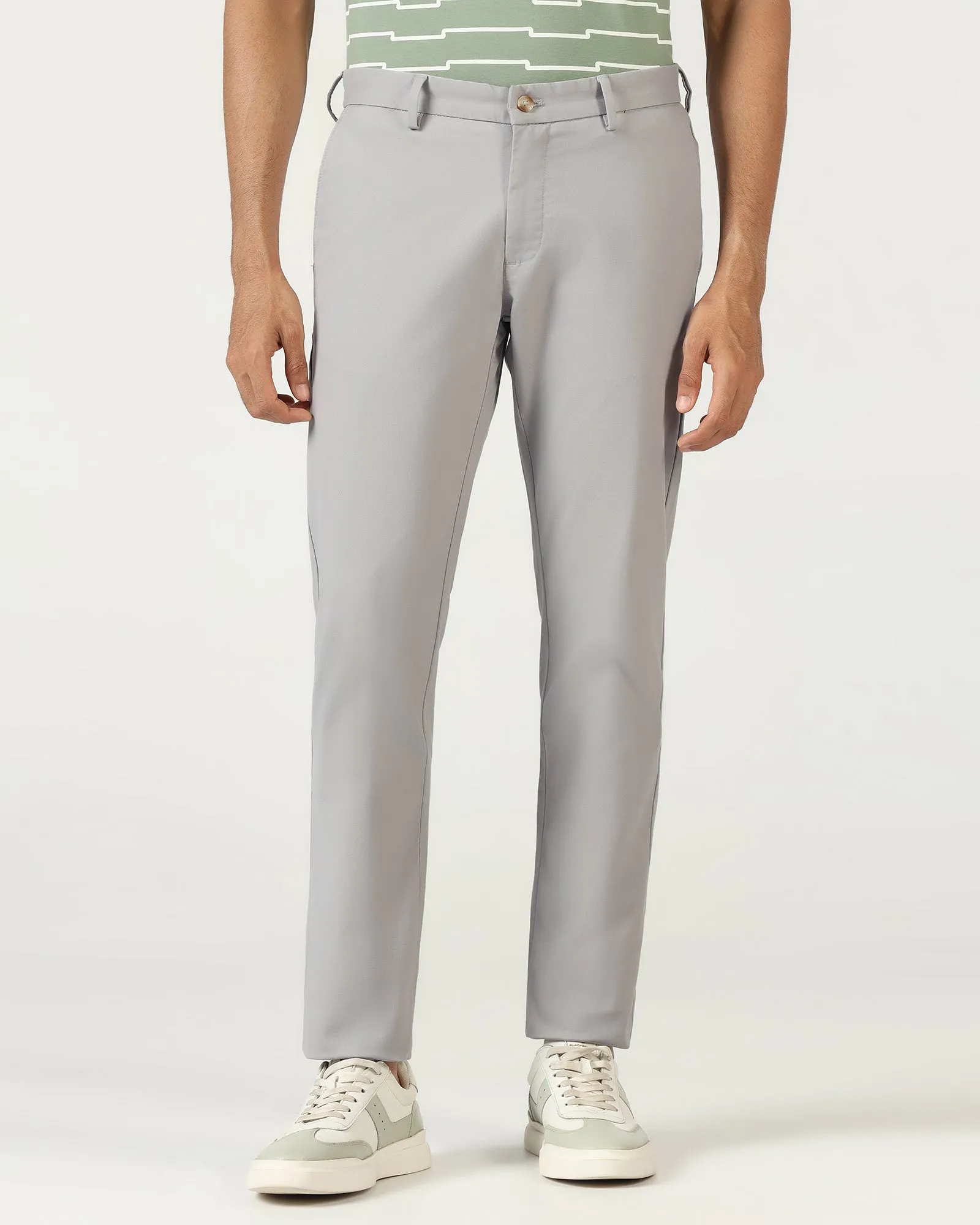 Perfect Comfort stain guard Light Grey Textured Khakis - Karis