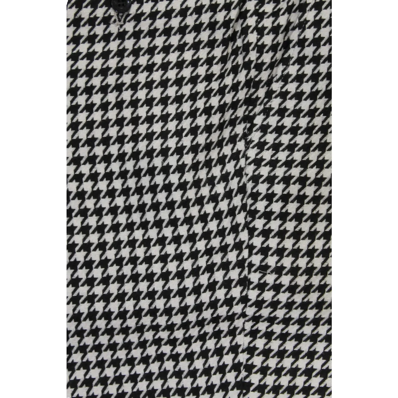Plaid White Big Houndstooth Pants Essential Waist smooth zipper