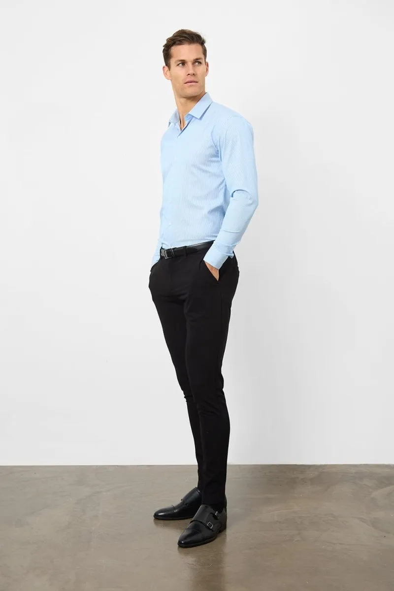 Performance Business Shirt in Blue/White Bengal Stripe Layering Essential Vibrant Hue