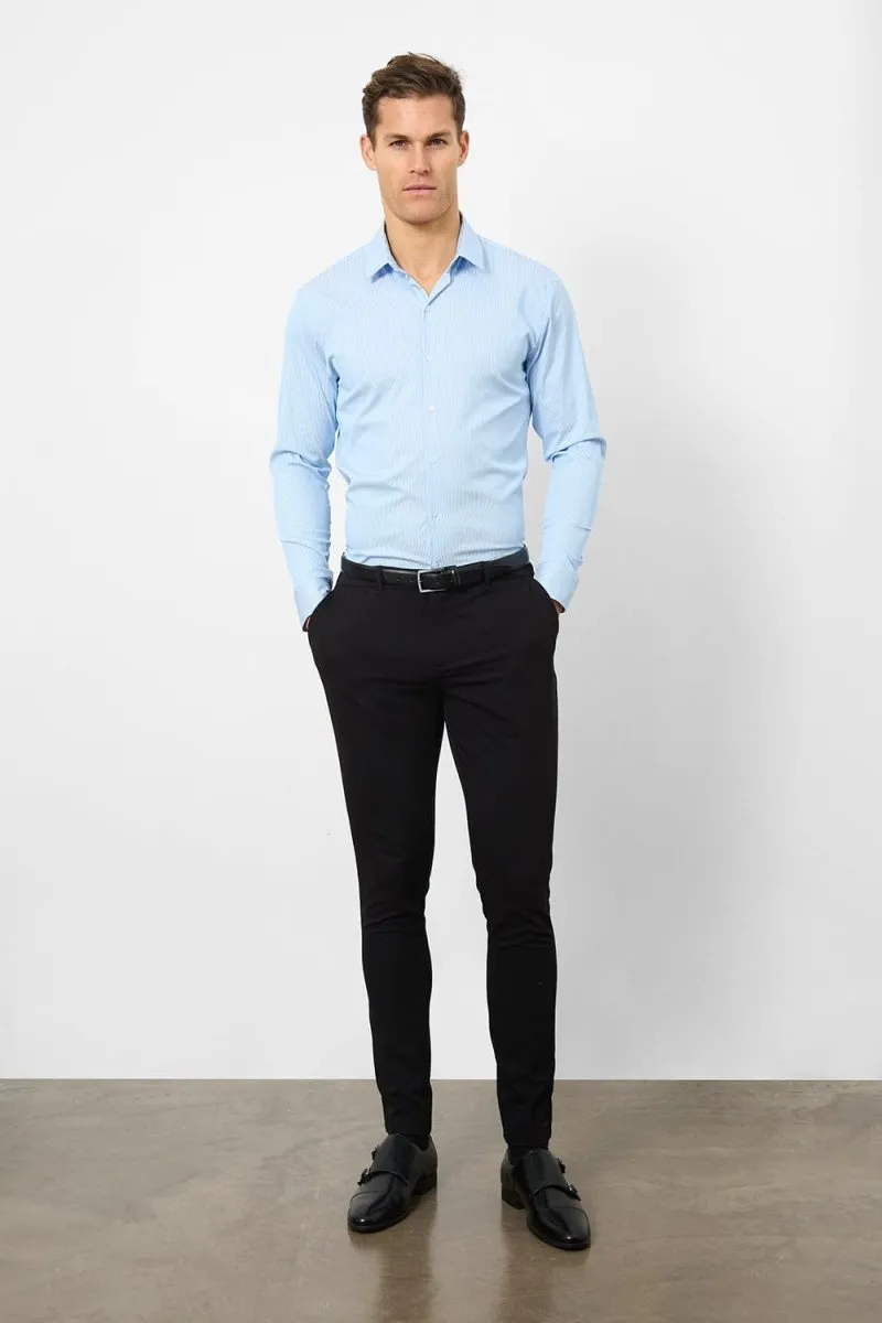 Printed design Performance Business Shirt in Blue/White Bengal Stripe