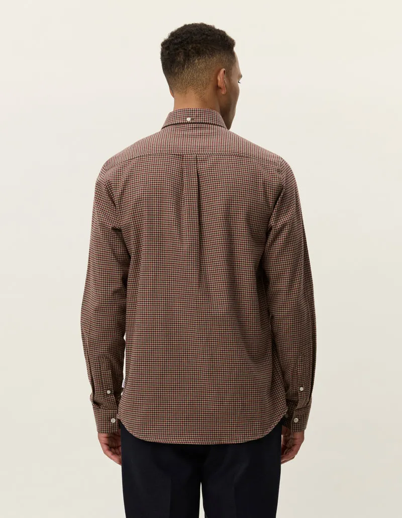Konrad Check Flannel Shirt - Teak Brown Swim Easy