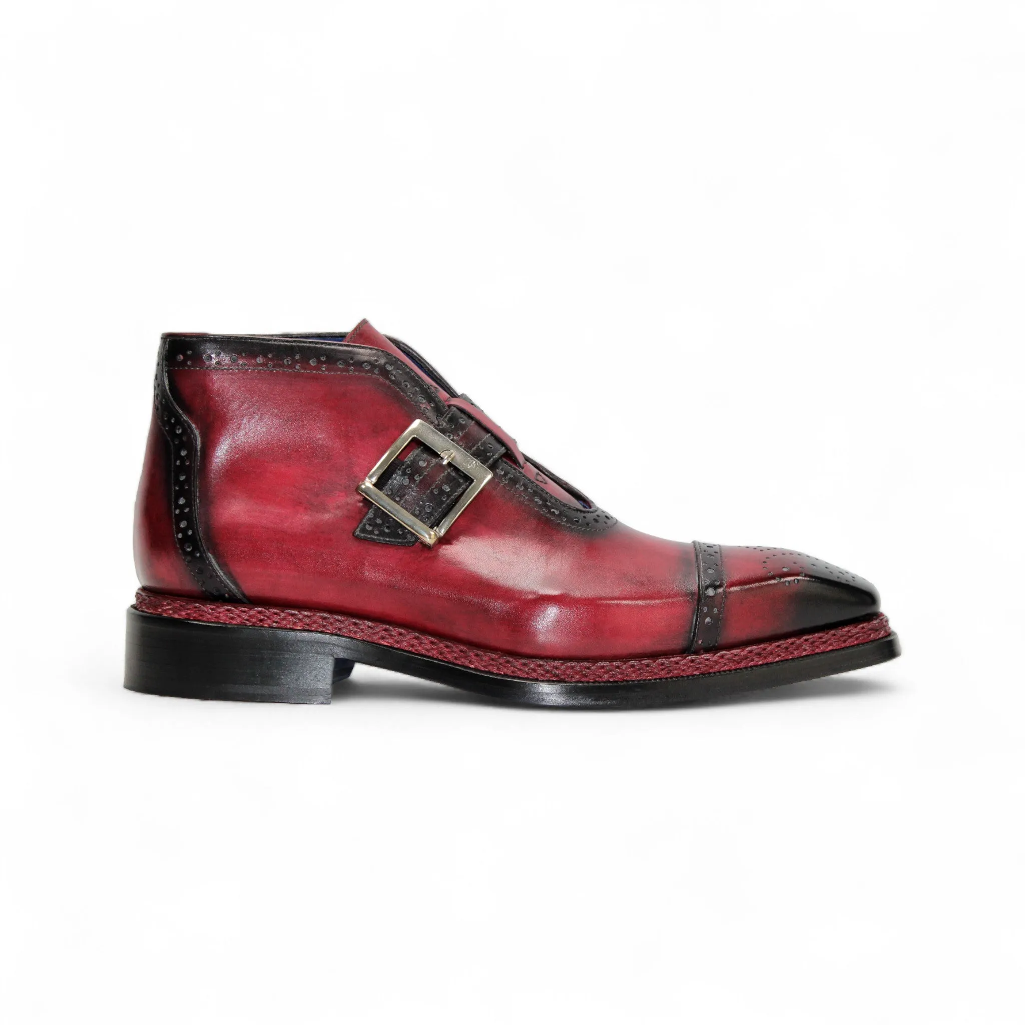 Emilio Franco "Aldo" Antique Red Boot Posture aid Shine Silver