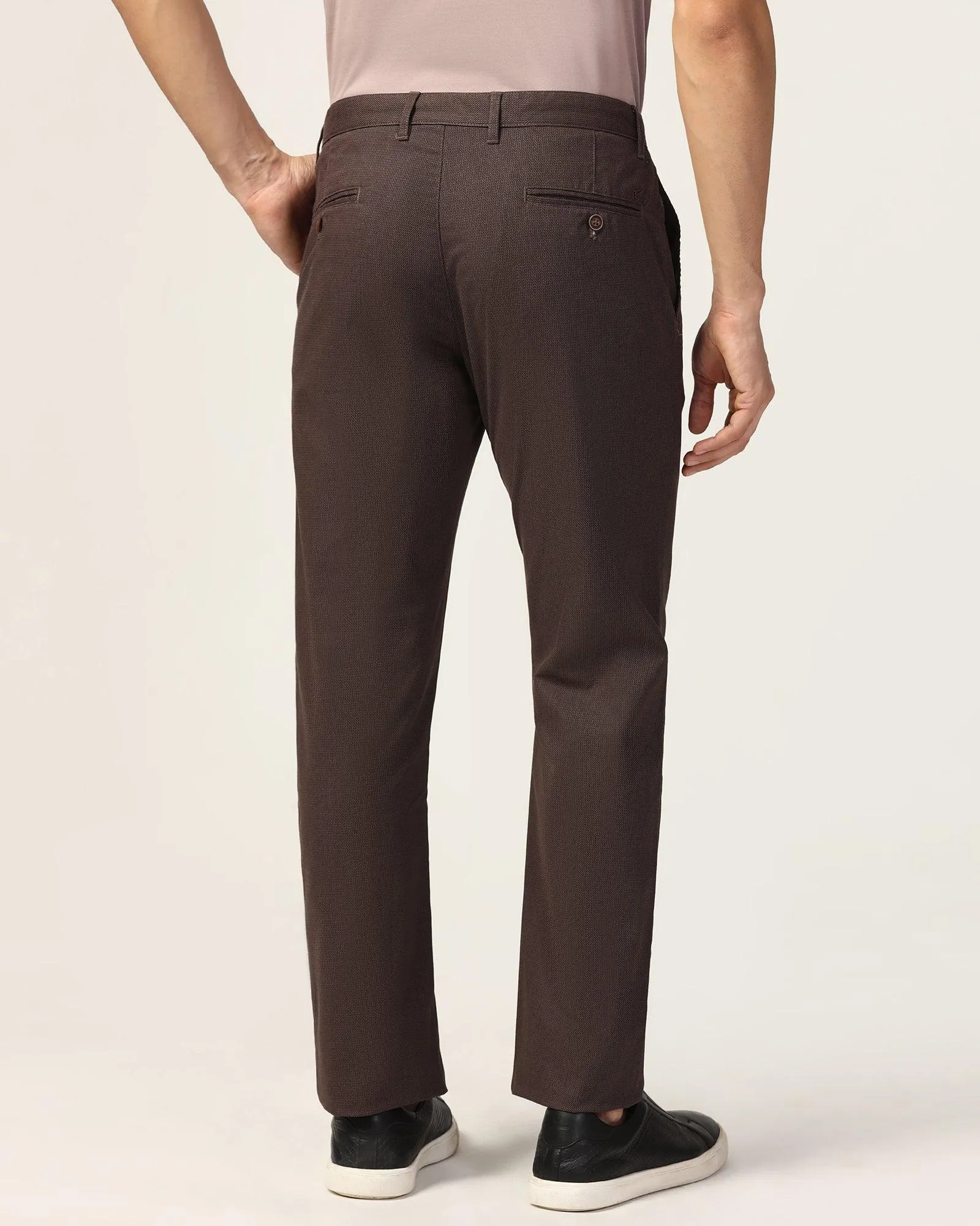 Slim Comfort B-95 Casual Brown Printed Khakis - Bai Sport Ready Breathable Wear Fit