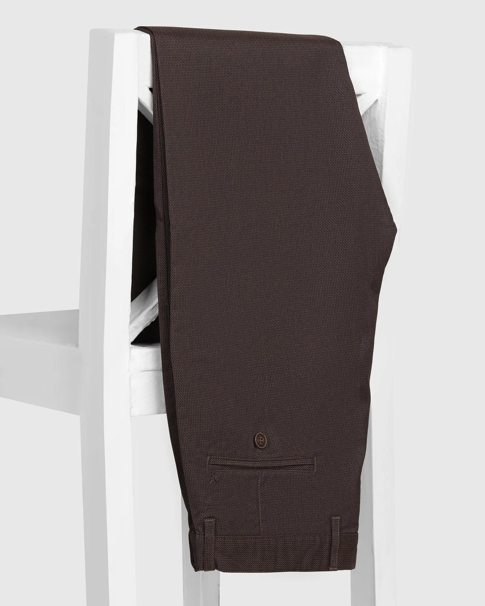 Basic Look Slim Comfort B-95 Casual Brown Printed Khakis - Bai