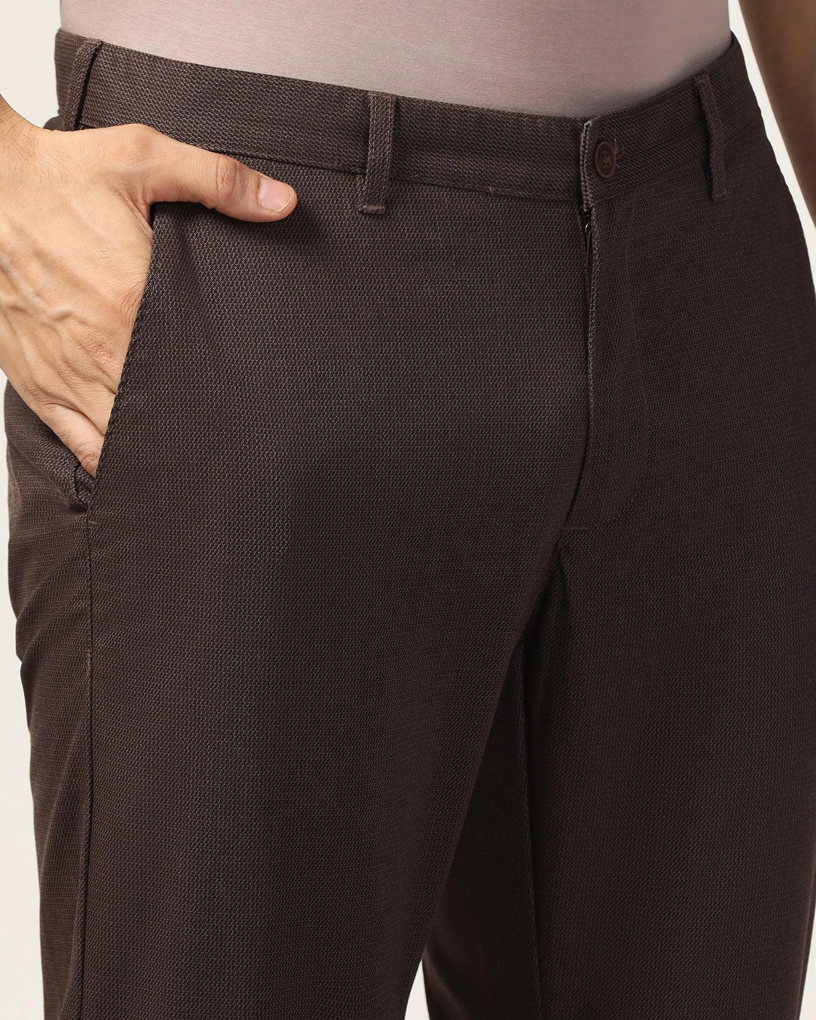 Day Hike Perfect Stretch Slim Comfort B-95 Casual Brown Printed Khakis - Bai