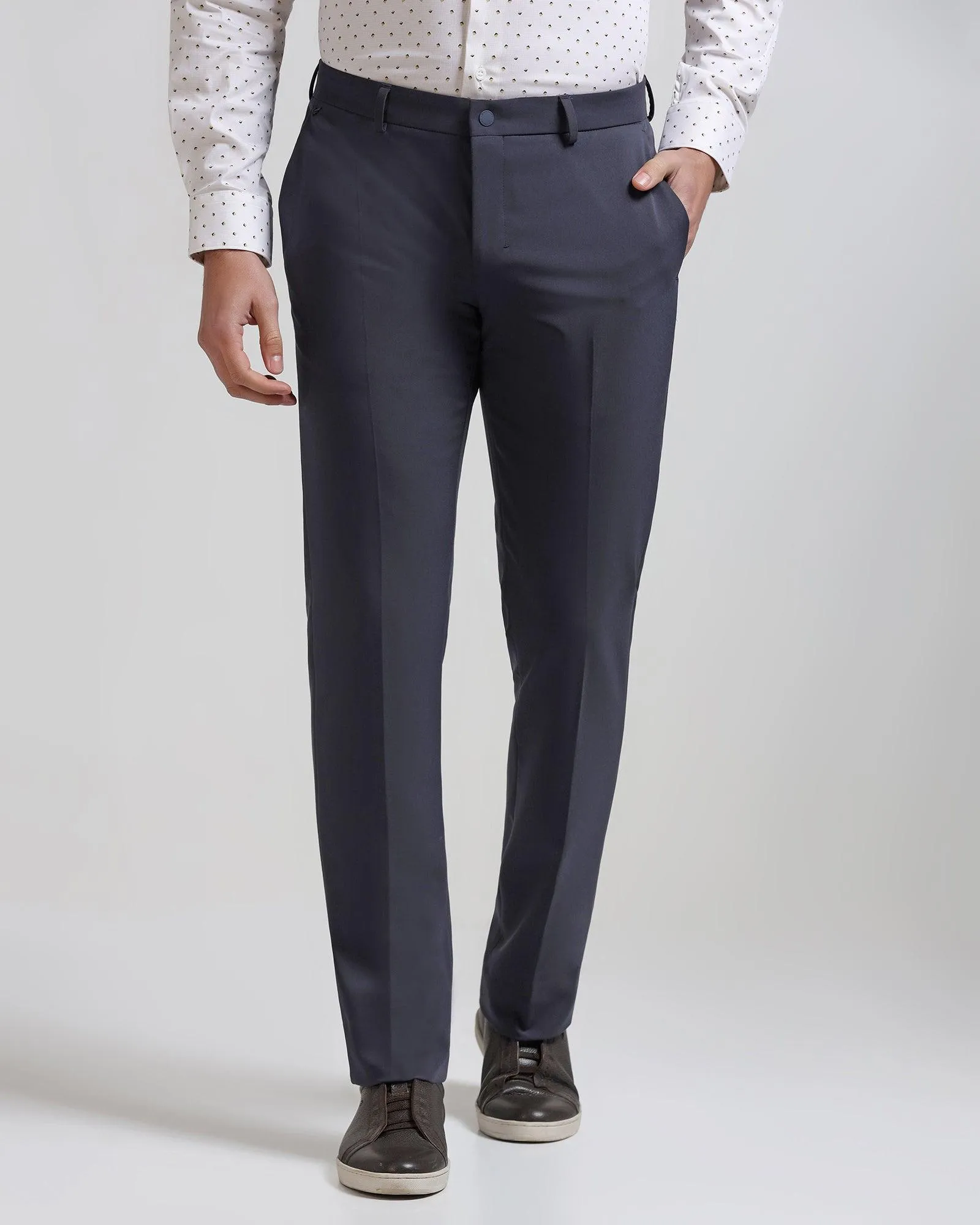 Techpro Slim Comfort B-95 Formal Dark Grey Solid Trouser - Agusta hypoallergenic material