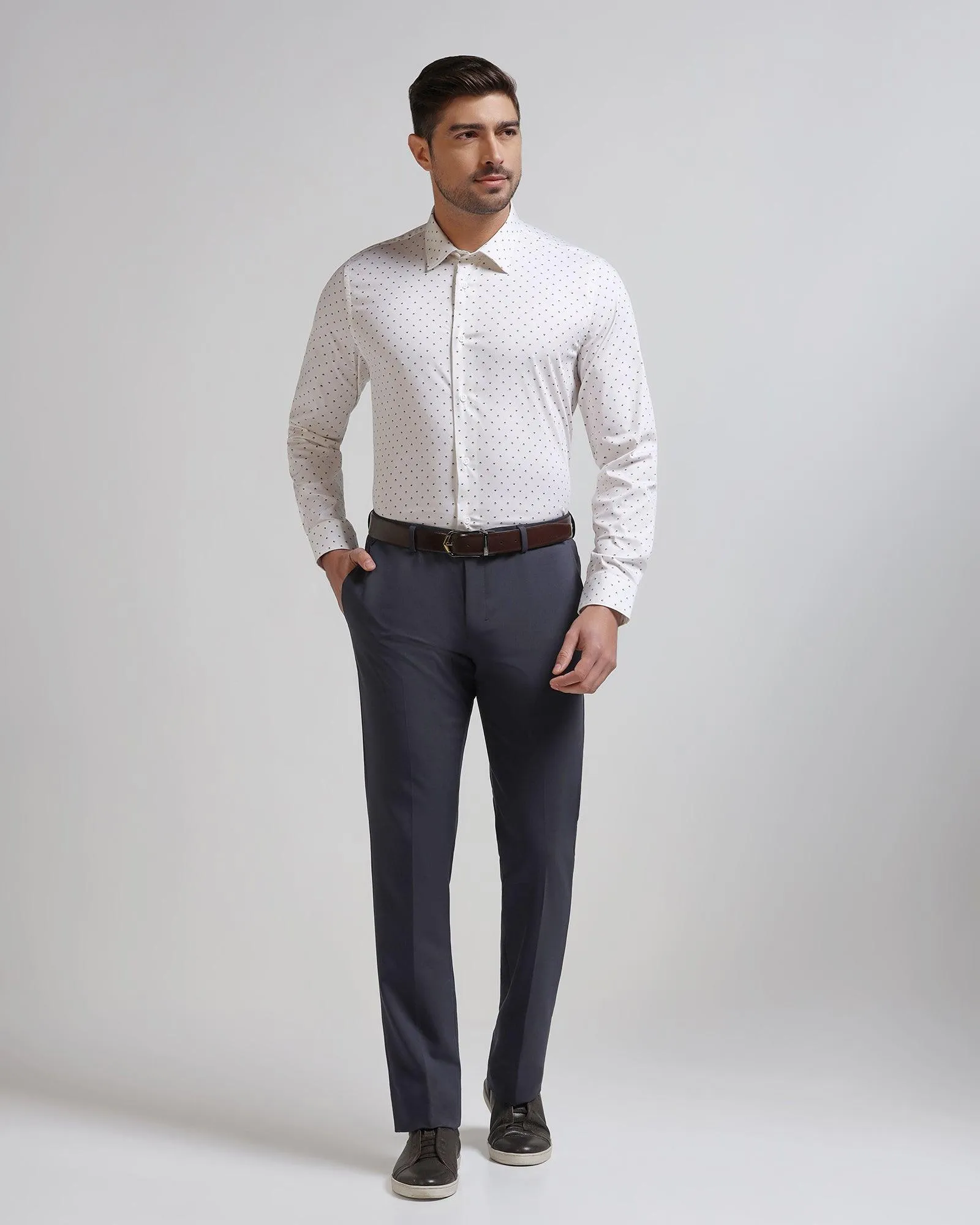 Multi Purpose Core Movement Techpro Slim Comfort B-95 Formal Dark Grey Solid Trouser - Agusta
