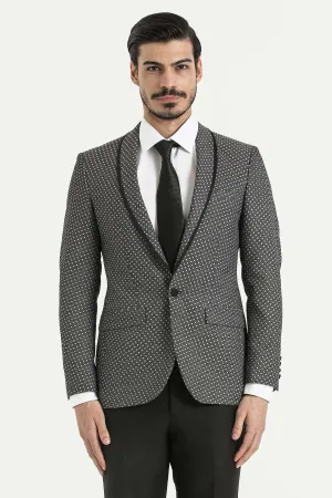 Slim Fit Notch Lapel Gray Casual Blazer Airflow Ventilation