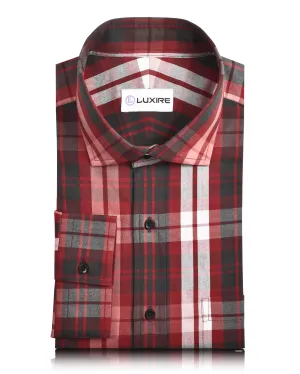 Red Grey Checks Shirt MultiFunctional Pockets