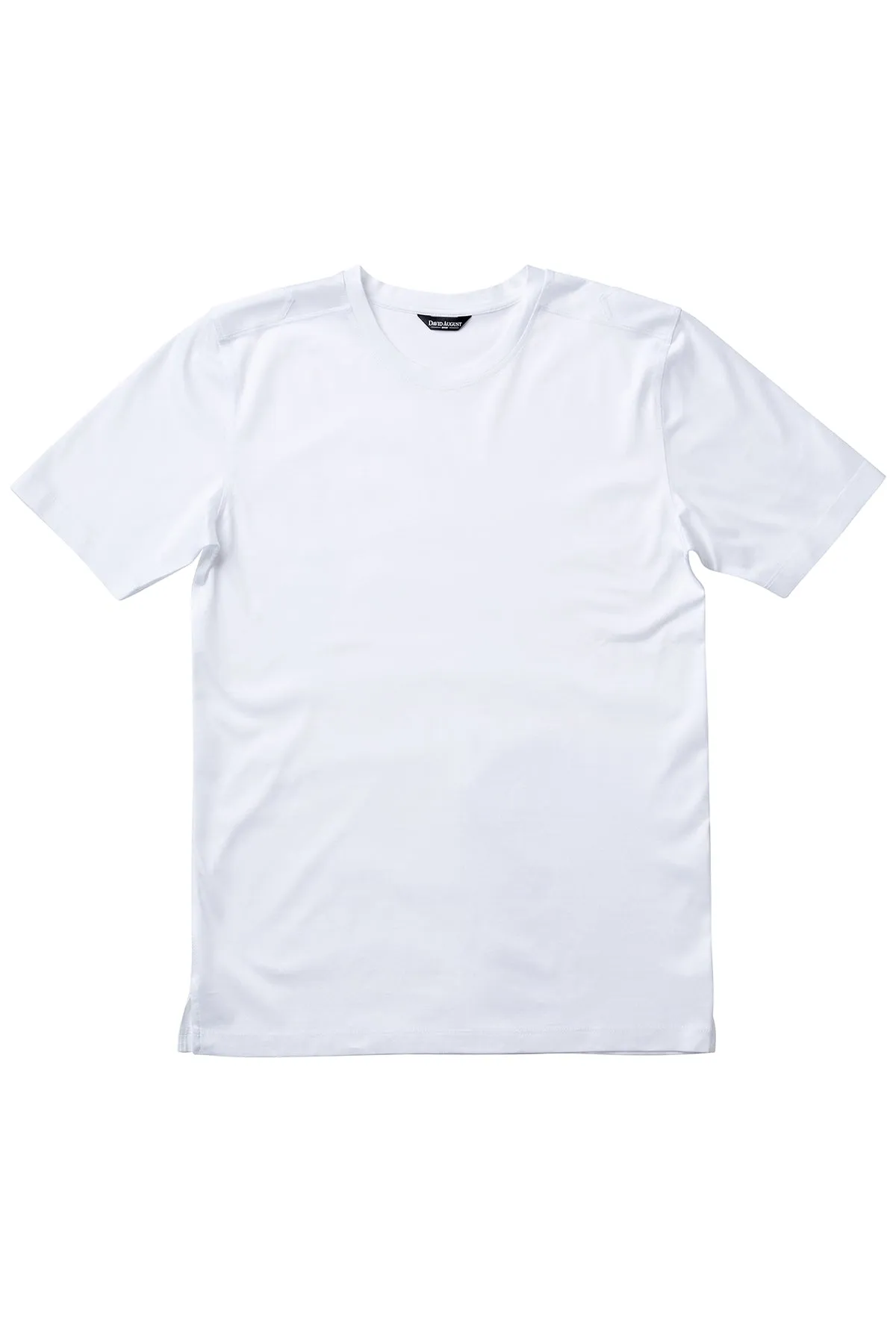 Tulle Soul David August Mercerized Cotton T-Shirt Crew Neck White