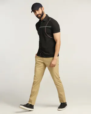 TechPro Slim Fit B-91 Casual Khaki Solid Khakis - Sandy Chilly Day Comfort Seamless Design