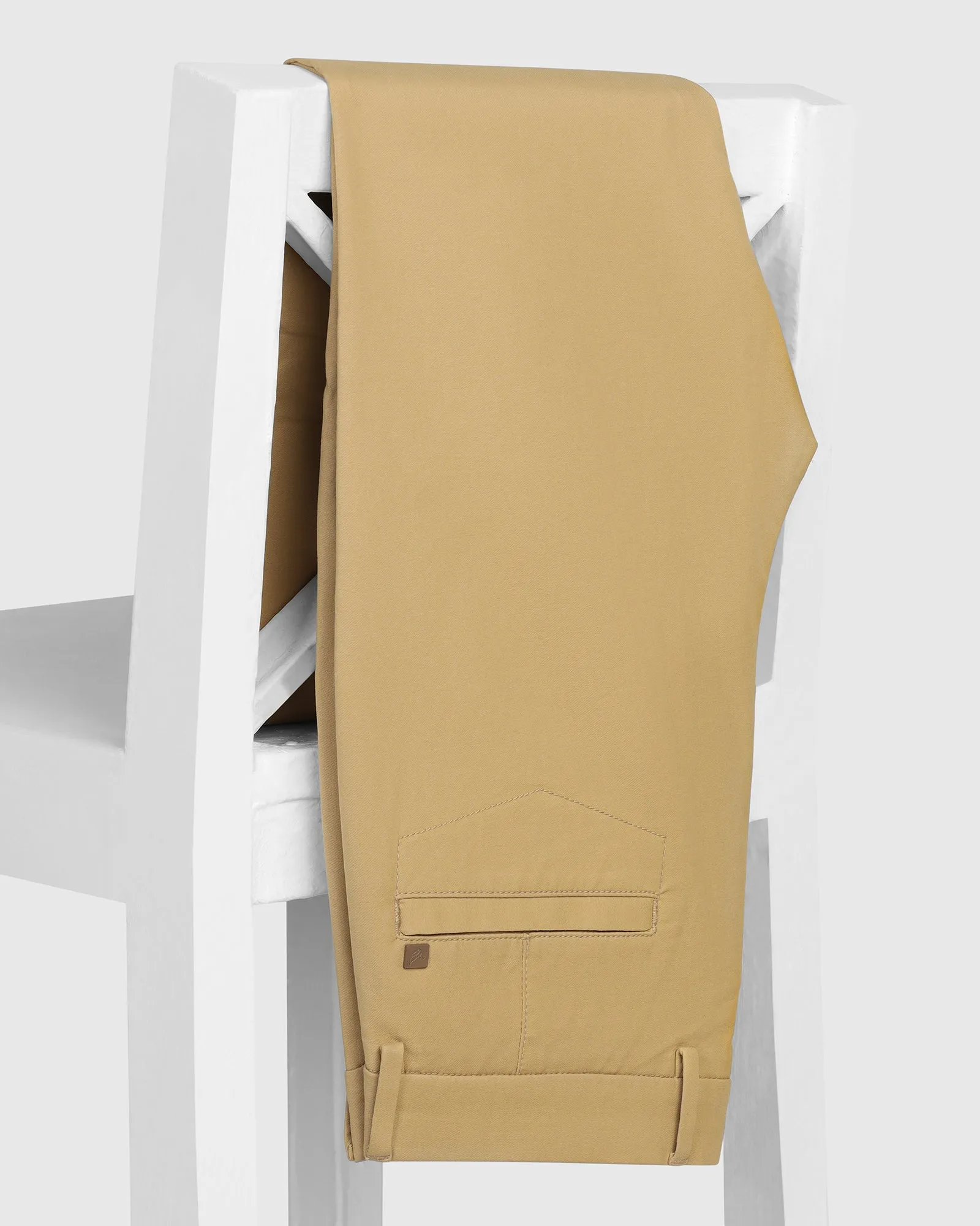 Mid-rise fit TechPro Slim Fit B-91 Casual Khaki Solid Khakis - Sandy