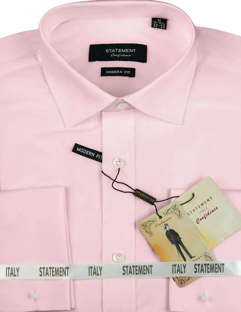 MODERN FIT PINK DRESS SHIRT WITH FRENCH CUFF Camping Essential Seamless Side Panels
