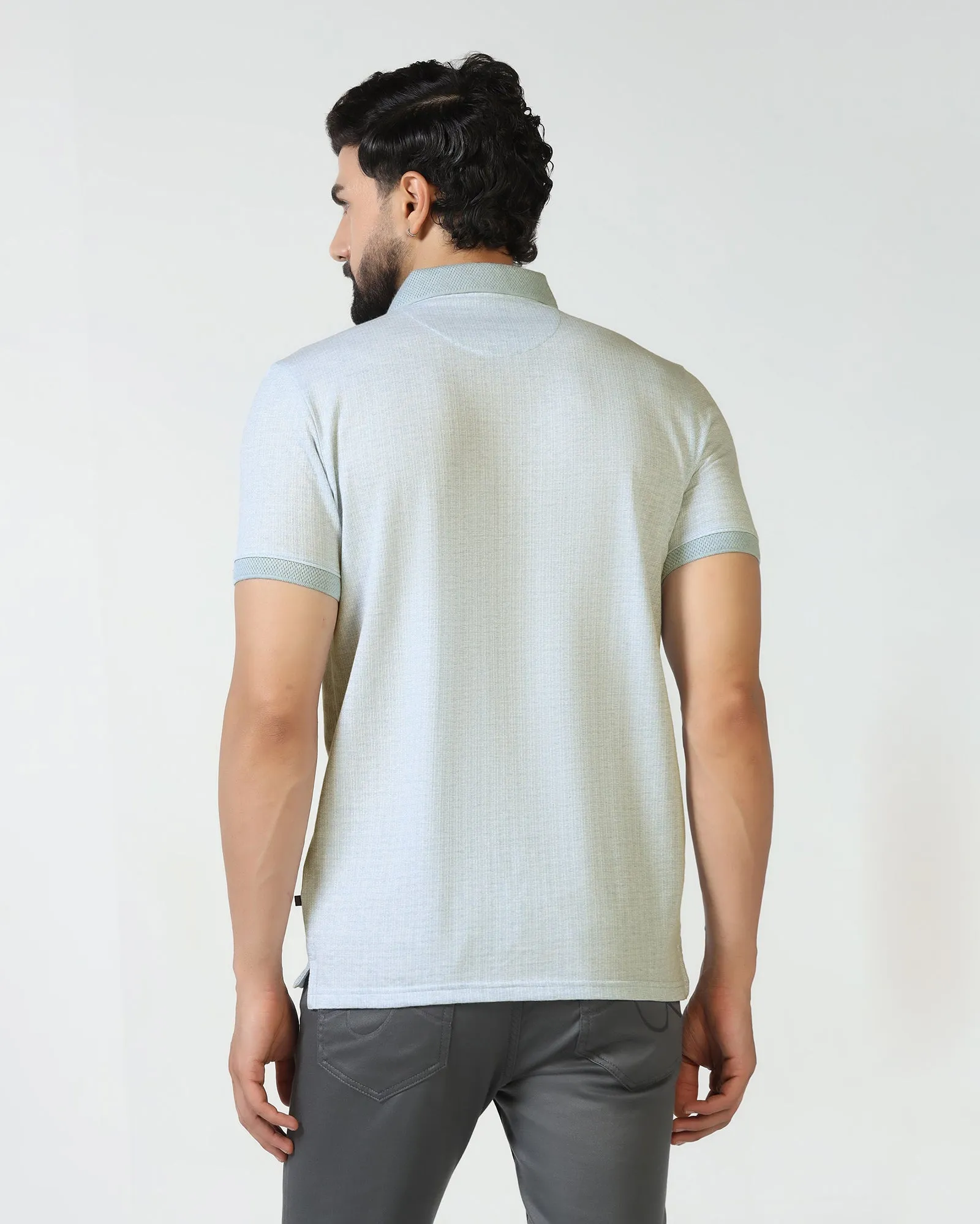 Corporate Event Cool Fit Sky Blue Textured Polo - Shepred