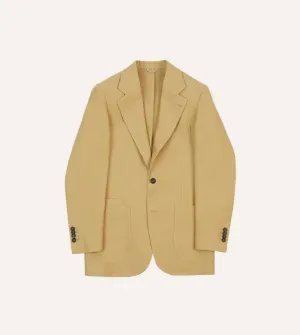 Hypoallergenic Lining Breathable Softshell Layer Sand Irish Linen Tailored Jacket