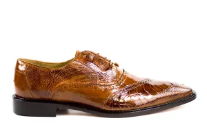 Flexible Design Moisture Wicking Lining Belvedere - Nino, Genuine Ostrich Leg and Eel Dress Shoe - Antique Camel - 0B4 (IN STORE)