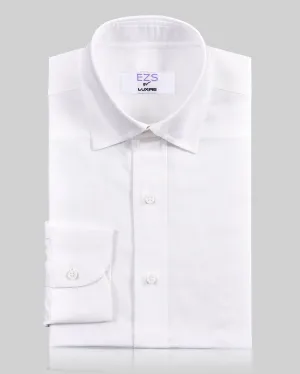 EZS White Pinpoint Oxford Shirt Versatile Outfit Loose Comfort