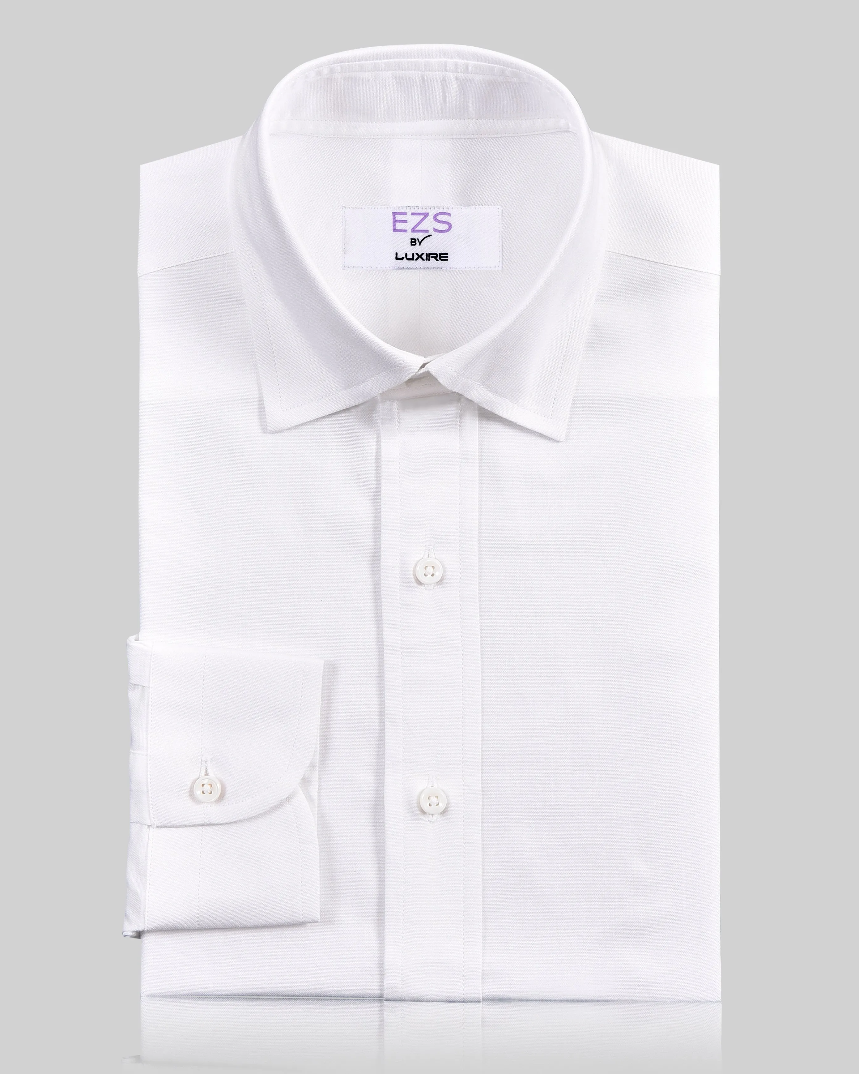 EZS White Pinpoint Oxford Shirt Versatile Outfit Loose Comfort