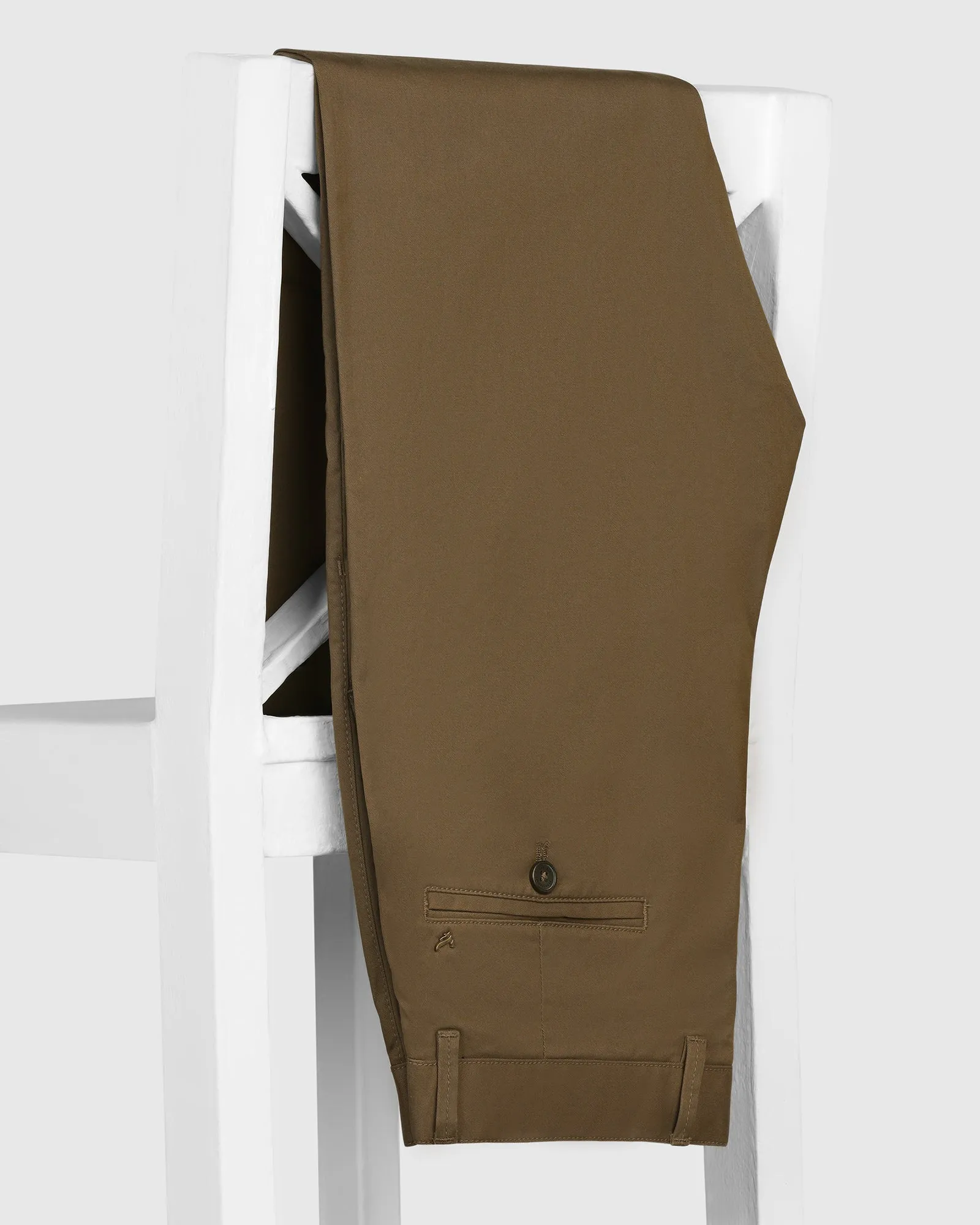 Feminine Cut Brown Solid Khakis - Mario