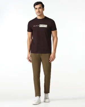 Brown Solid Khakis - Mario Water-resistant