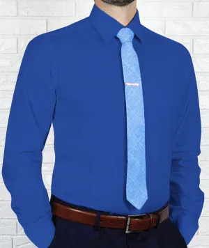 ARTURO Slim Fit Long Sleeve Royal Blue Dress Shirt High-Quality Material