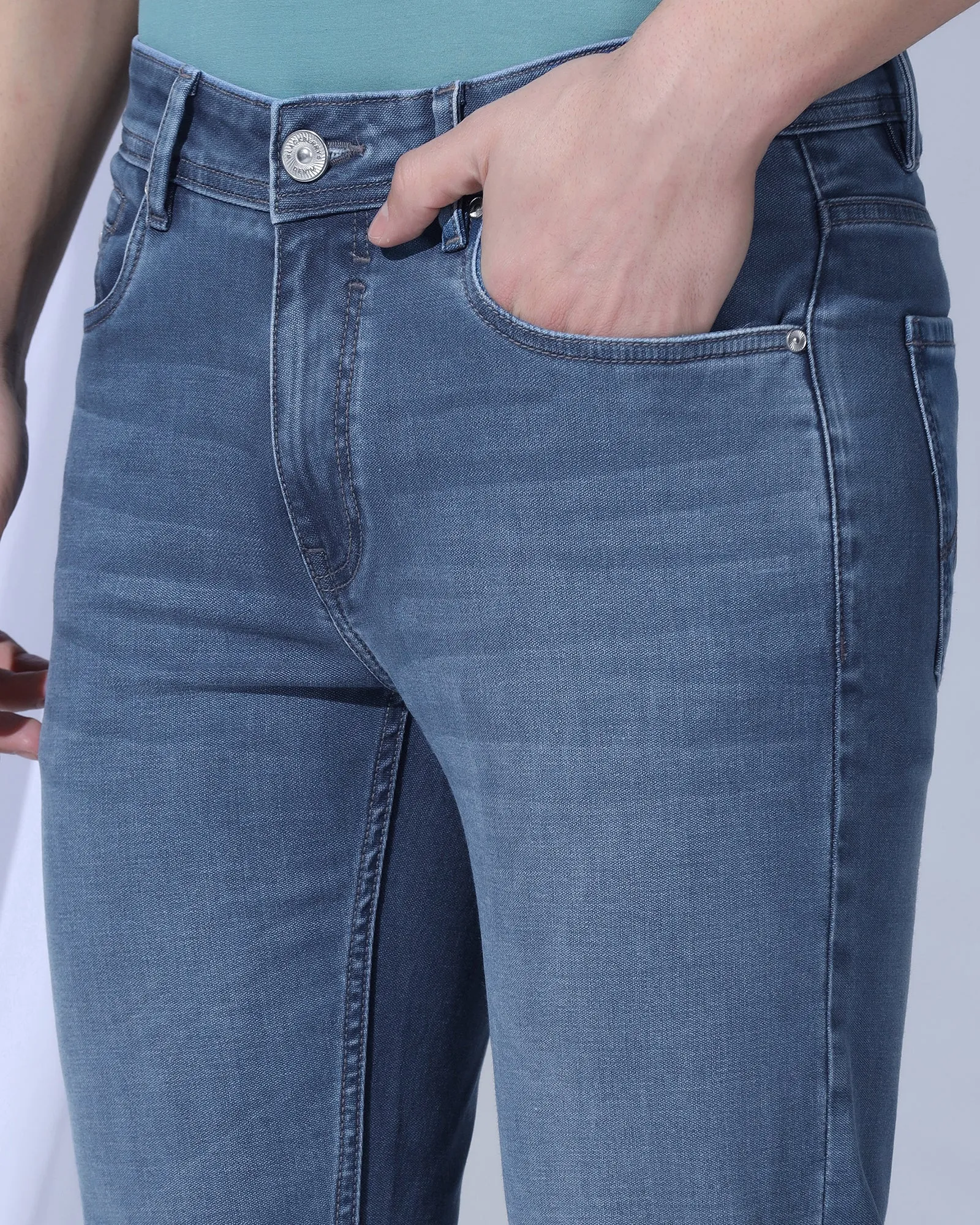 Super Clean Slim Yonk Fit Indigo Jeans - Kai Sporty Look Casual Morning Stroll