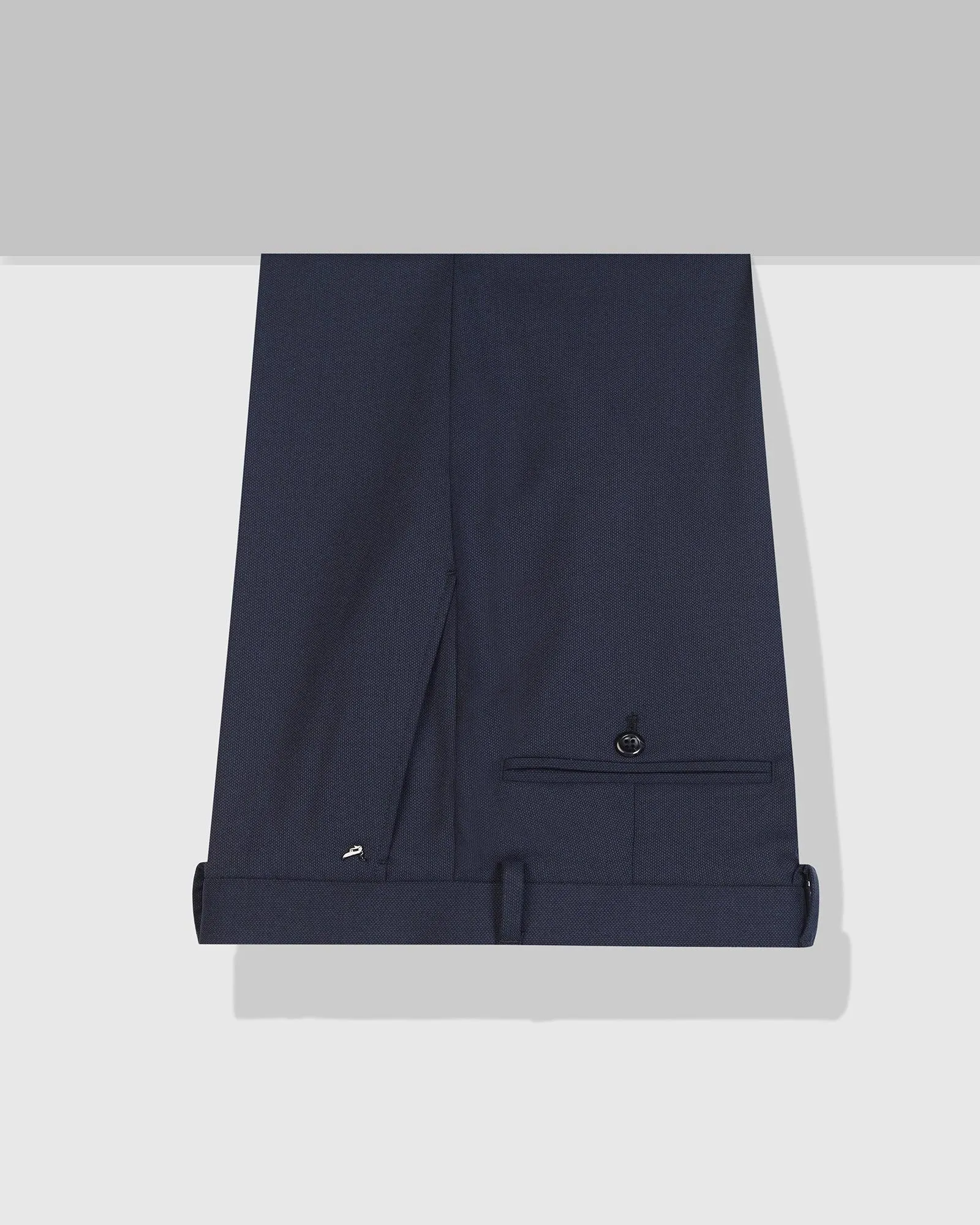 MoistureWickingLining Modern Layer Slim Fit B-91 Formal Navy Textured Trouser - Freto