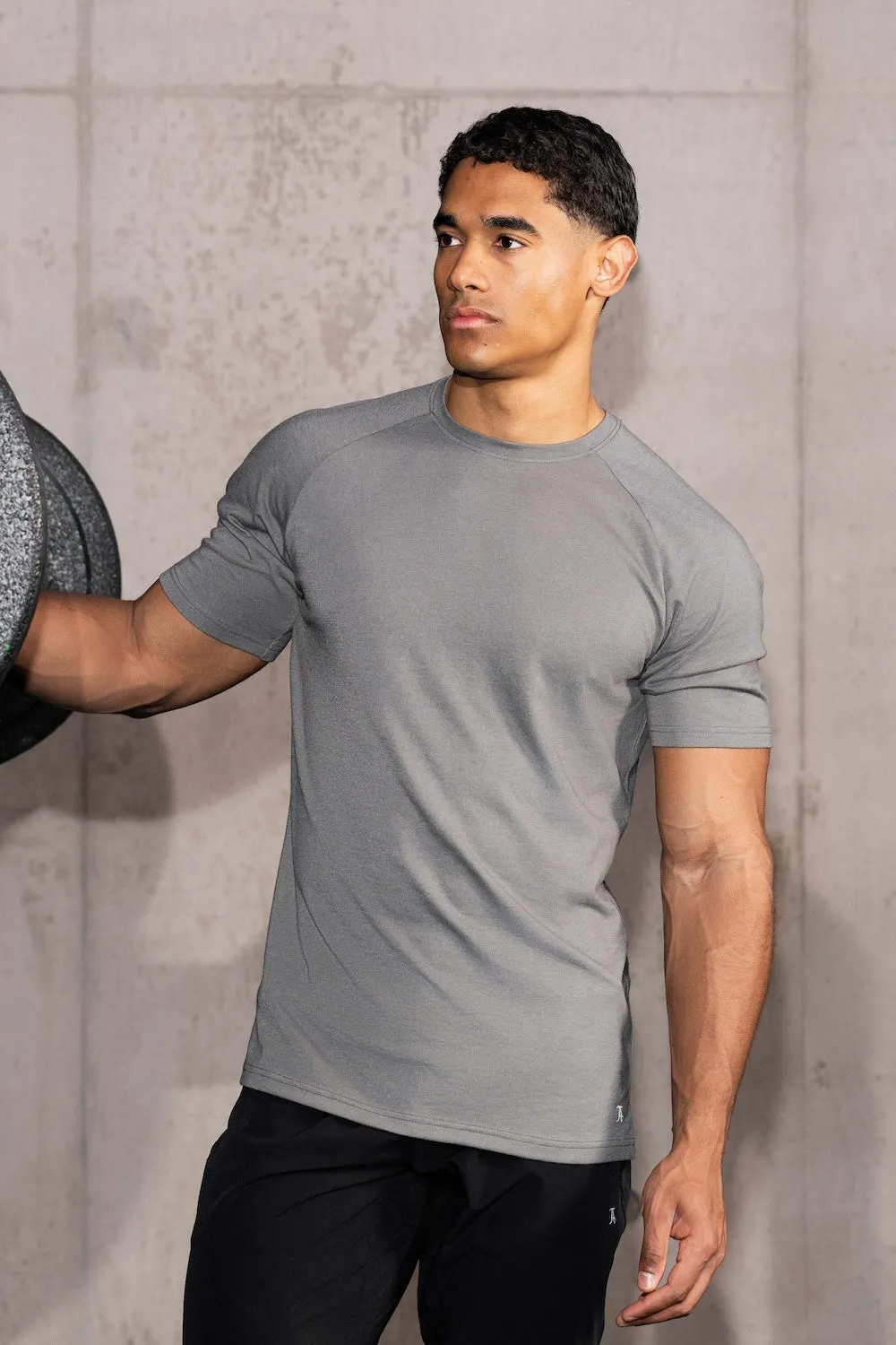 3 Pack Essential Training Top in Charcoal High Density Cotton