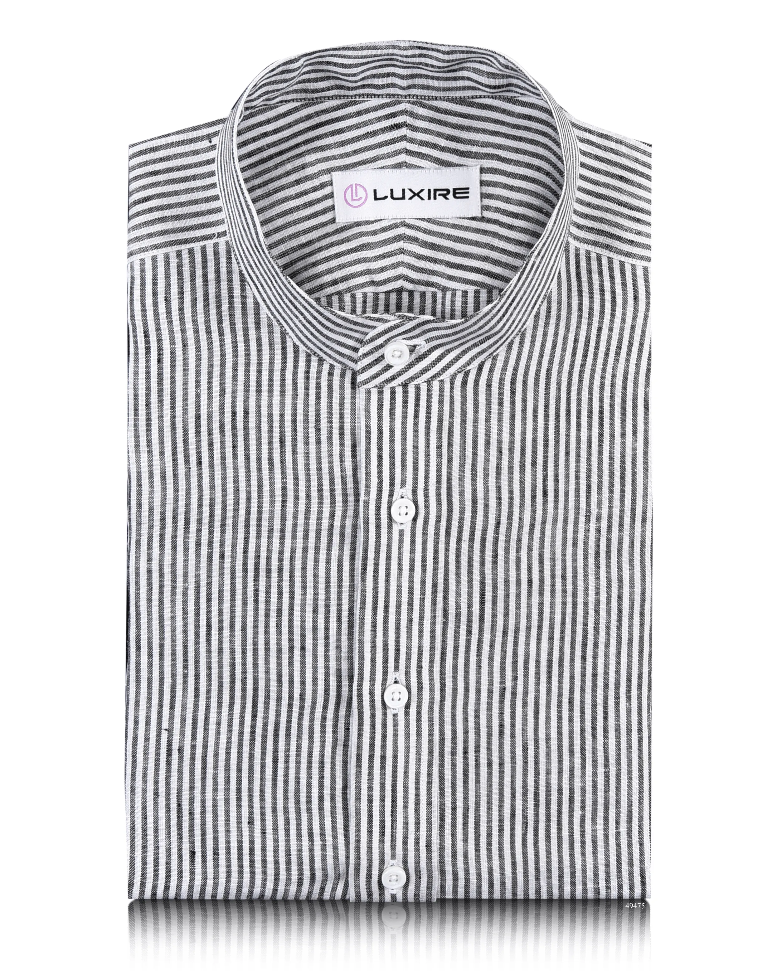 Moisture Management Tech Black University Stripes Linen