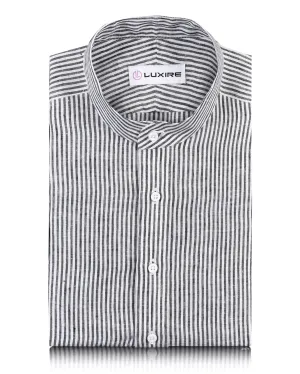 Moisture Management Tech Black University Stripes Linen