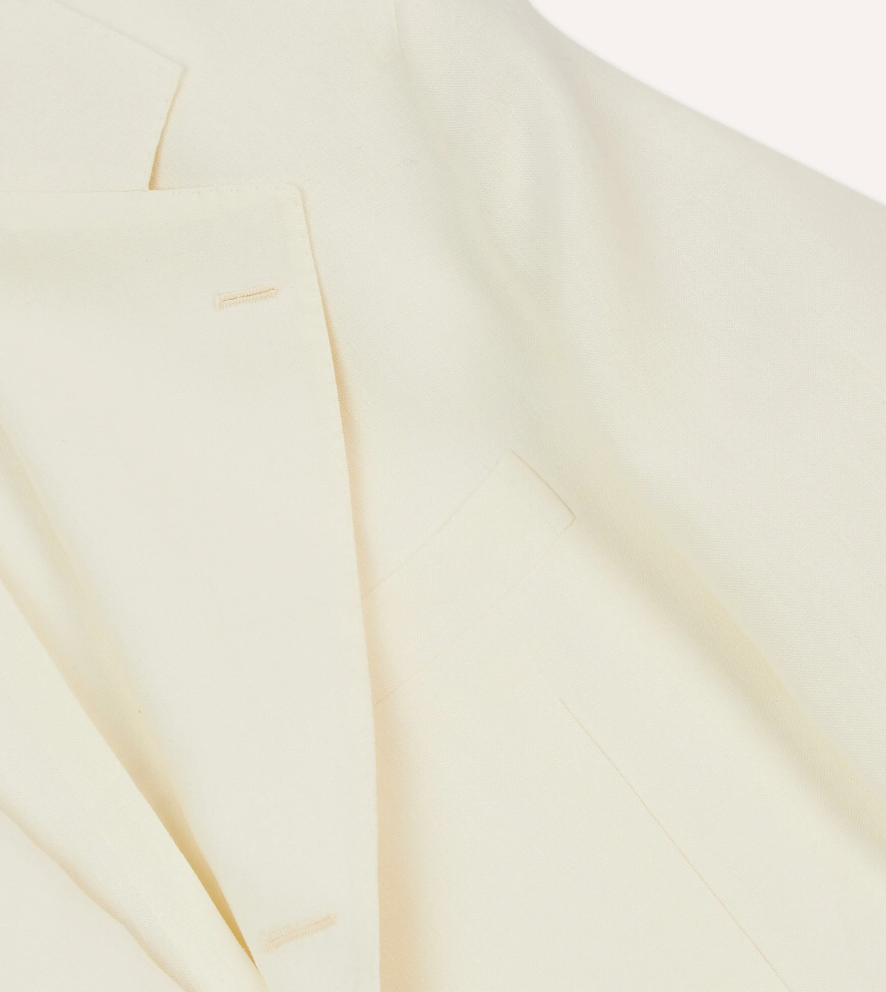 Ergonomic Drape Cold Climate Ecru Irish Linen Tailored Jacket