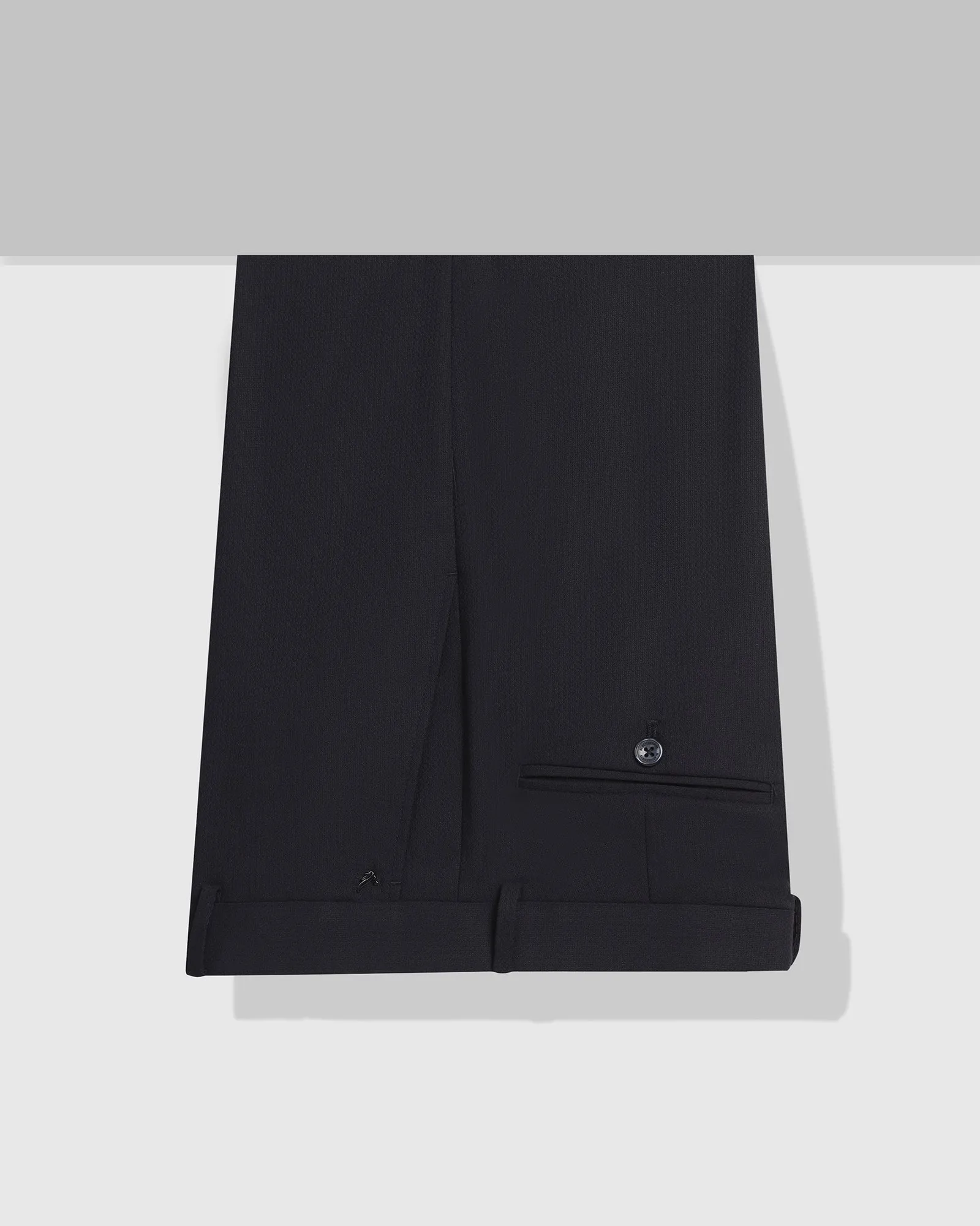 Breathable Style Straight B-90 Formal Navy Textured Trouser - Saint