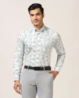 Formal Blue Jacquard Shirt - Botanic Beach Ready