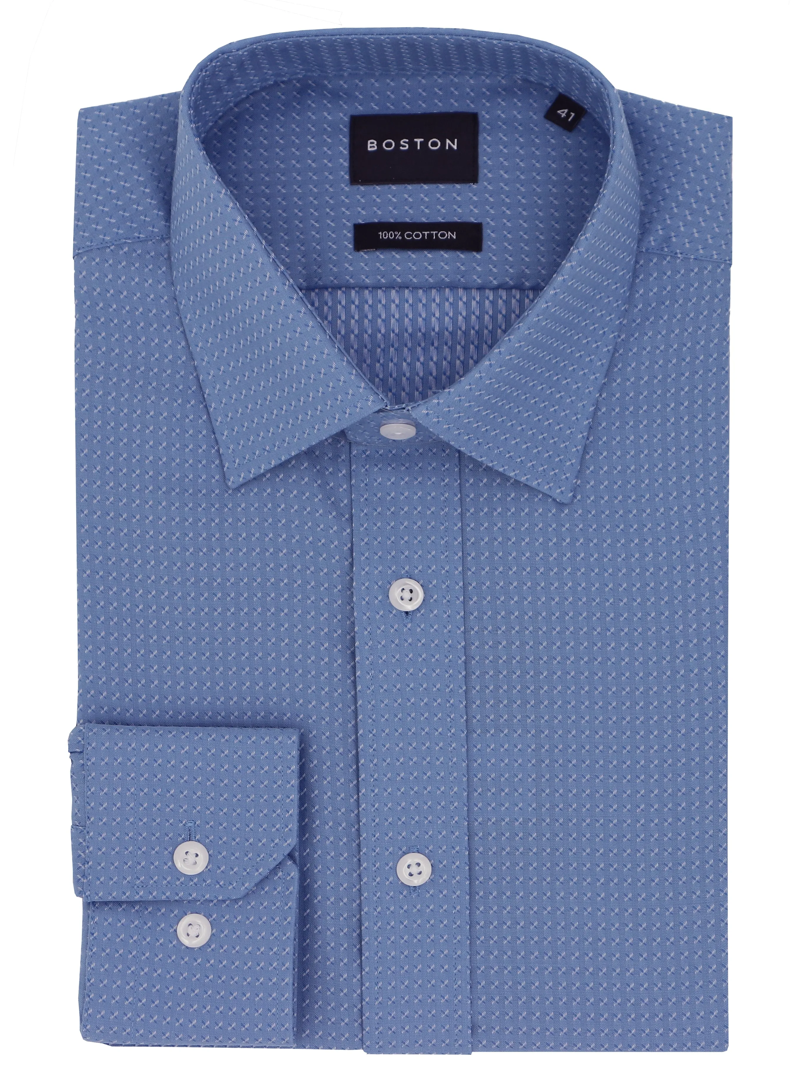 Liberty Business Blue Cross Print Shirt Striped style