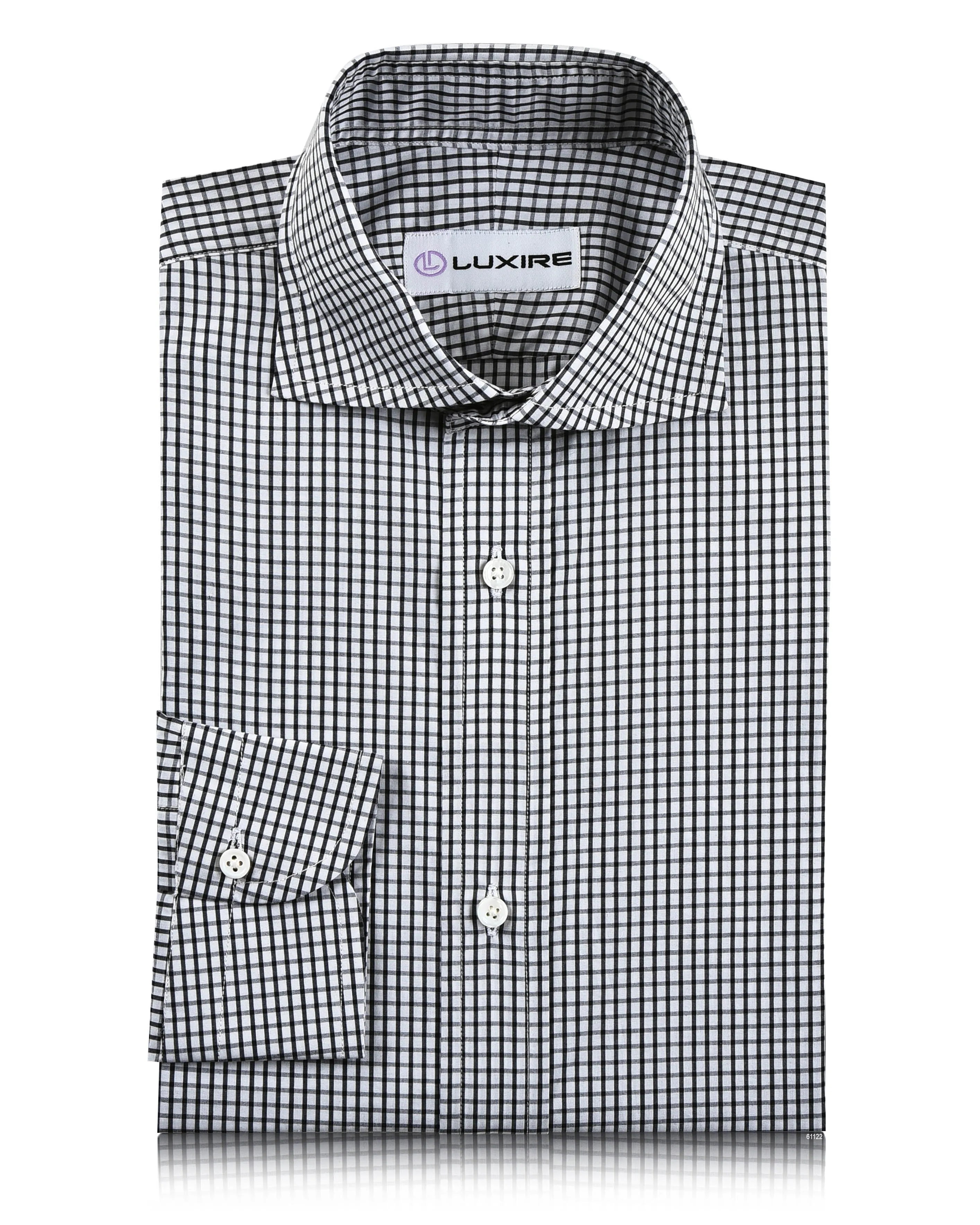 Eco-friendly Non Static Finish Brembana Black White Graph checks Shirt