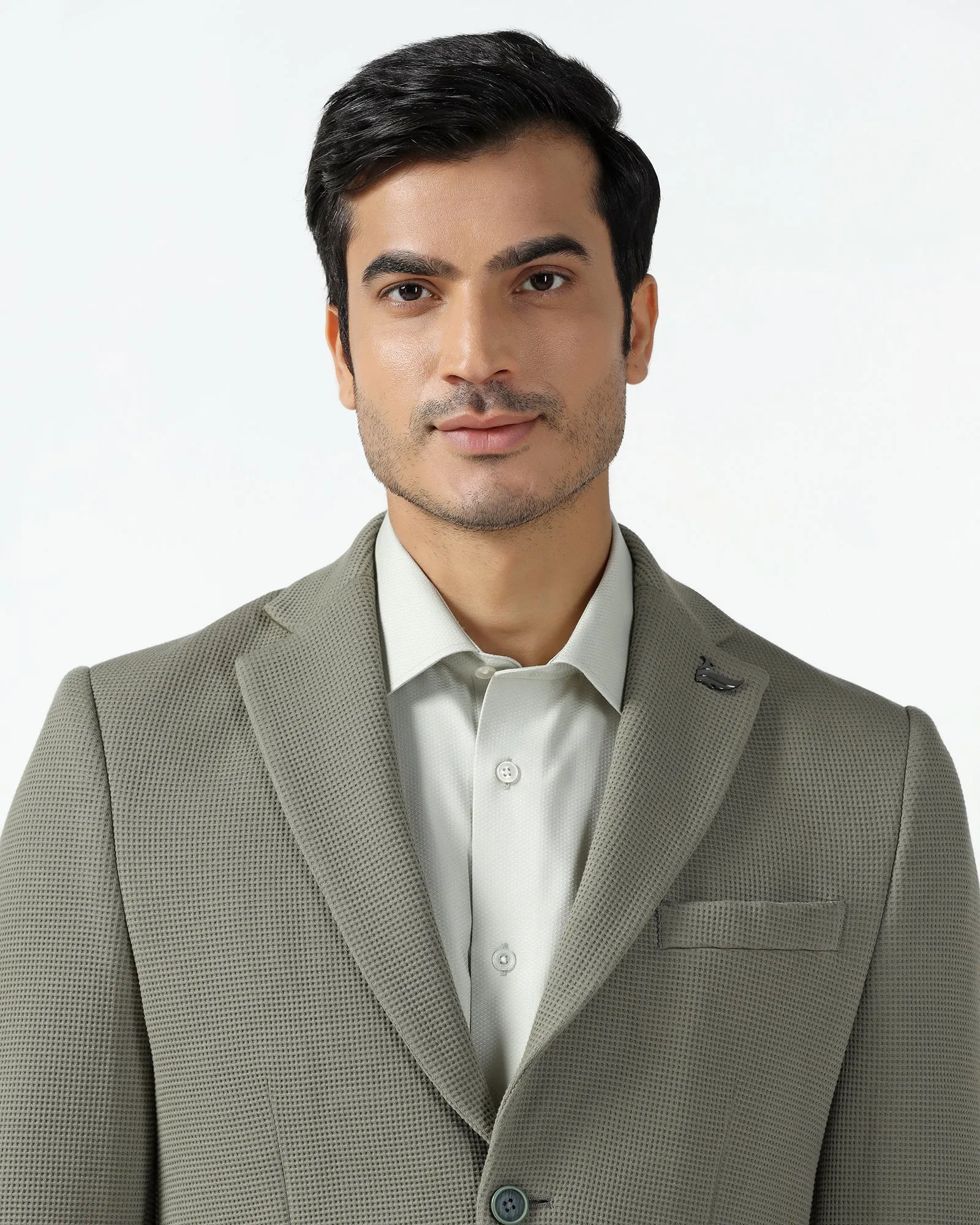 Weatherproof Barrier Breathable Softshell Layer Formal Green Textured Blazer - Belvedere