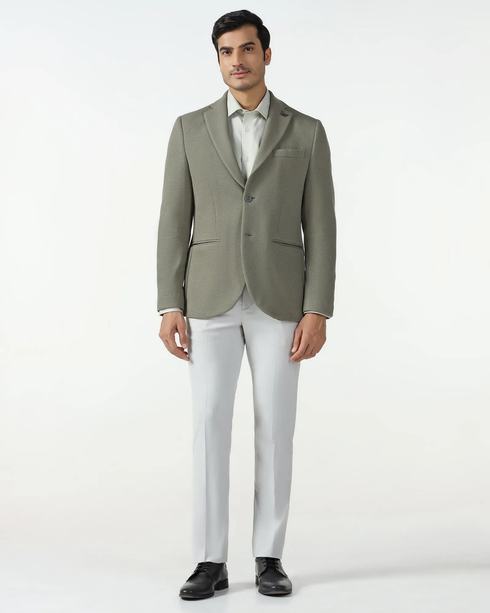 Formal Green Textured Blazer - Belvedere Multi Pocket Utility